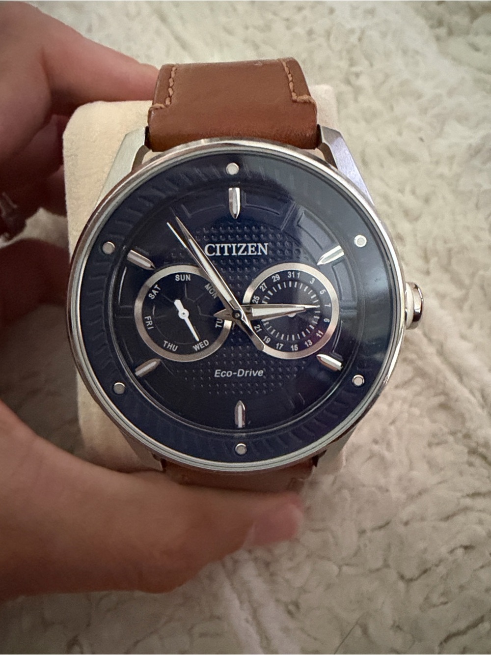 Citizen Blue Dial Brown Leather Eco-Drive Watch